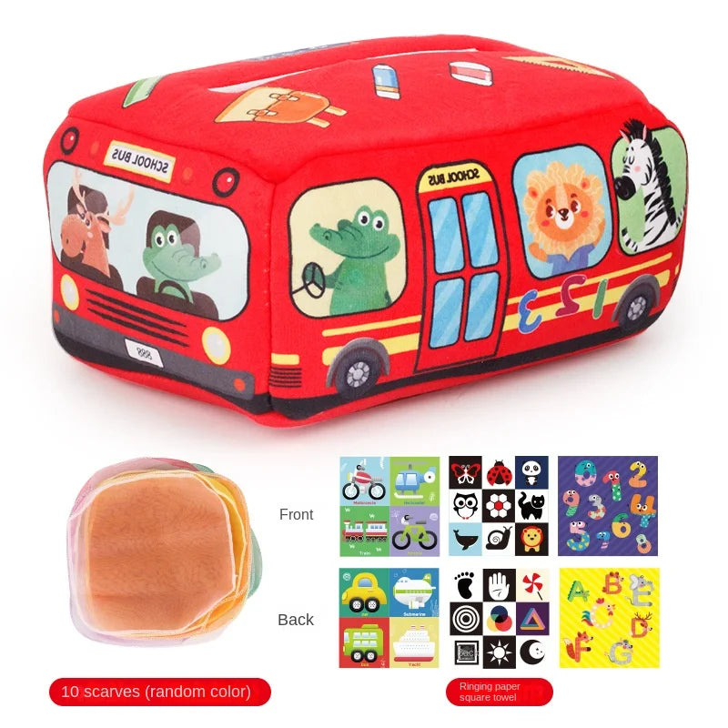Baby Montessori Toy,Magic Tissue Box,Educational Learning Activity Sensory Toy for Kids Finger Exercising Busy Board Baby Game