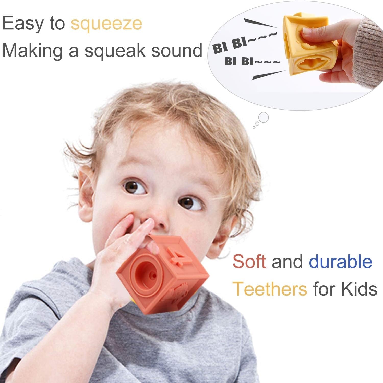Baby Blocks Toys, Soft Building Blocks for Babies 6-12 Months