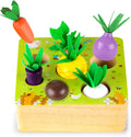 SKYFIELD Wooden Farm Harvest Game Montessori Toy, Educational Learning Toy for Boys &Girls 1 2 3 Years Old, Shape Sorting Vegetable &Fruits Fine Motor Skill Toy Gift for Toddlers 1-3