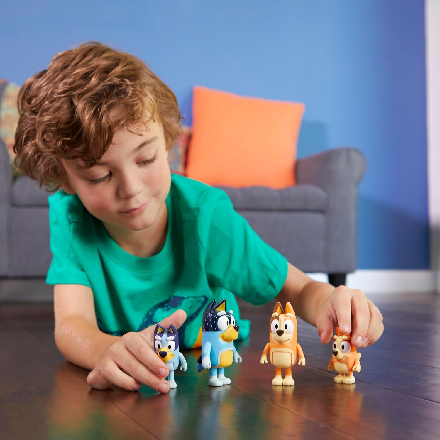 Family Figure 4-Pack, Poseable Toys with Bingo & Bandit