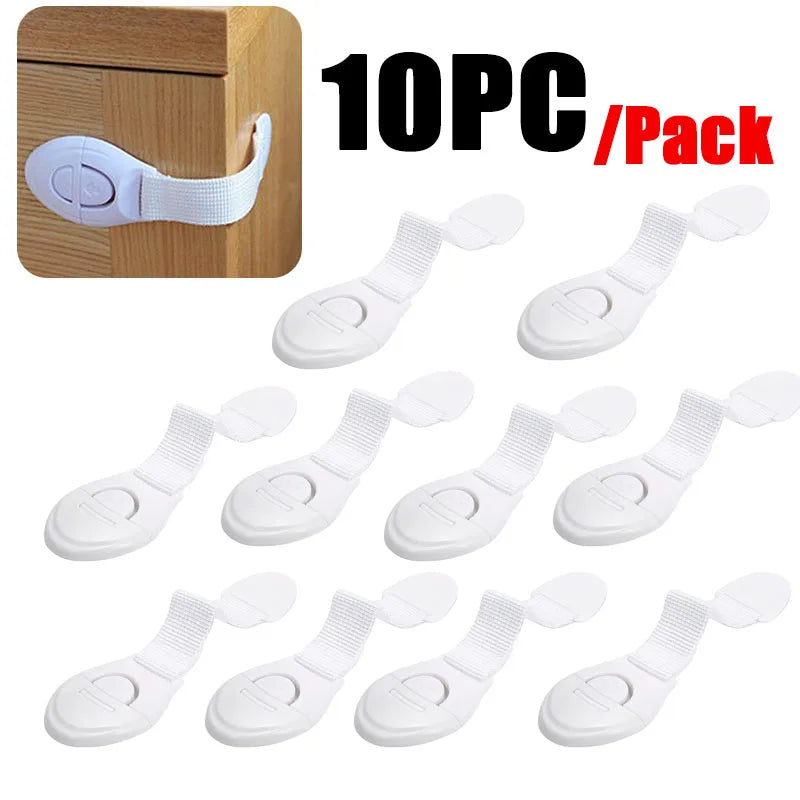 10Pcs Child Safety Cabinet Lock Baby Proof Security Protector Drawer Door Cabinet Lock Plastic Protection Kids Safety Door Lock