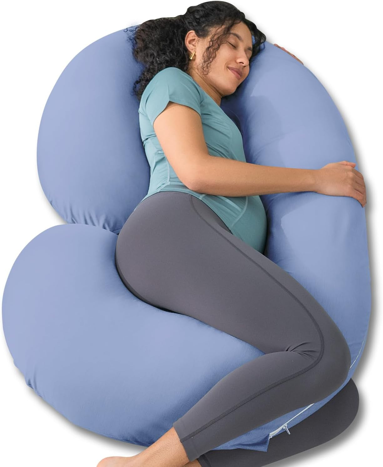 Cooling Pregnancy Pillow, Maternity Pillow for Pregnant Women, Bright Blue